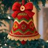 1/5Pcs Handmade Christmas Bell Ornament DIY Knitted Santa Claus Bell Crochet Festive Decoration Home Seasonal Decor