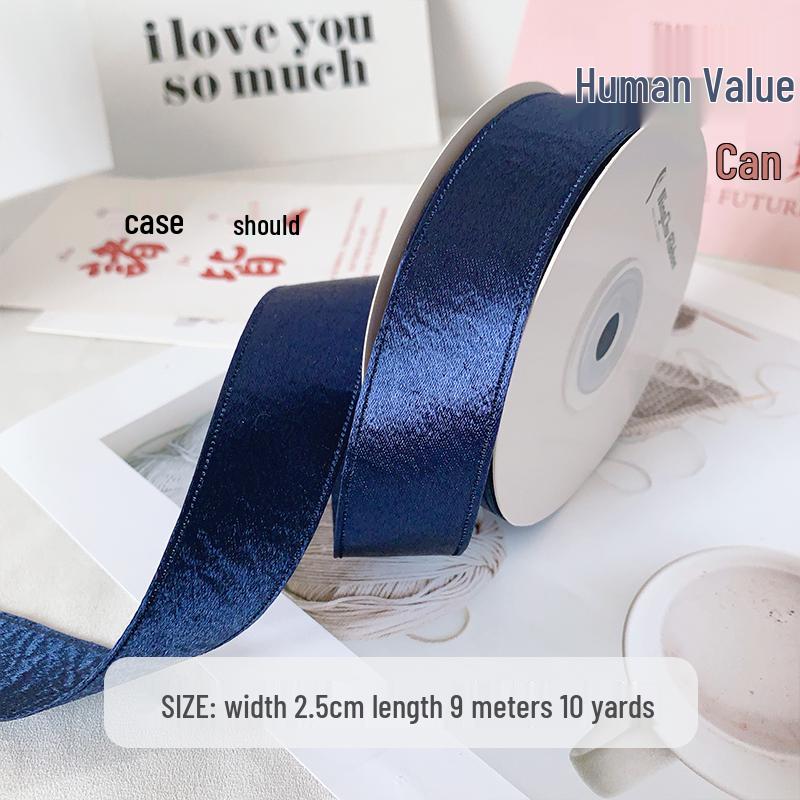 2.5cm Thick Bright Double-Sided Satin Ribbon for Gift Wrapping, Bouquet, Decoration, Baking, DIY, and Floristry.