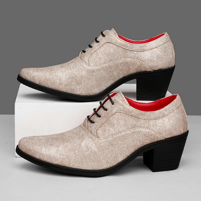 Men Shoes British Business Casual Shoes Fashion Height Increasing High Heeled Leather Shoe Wedding Shoes for Men Party Dress Oes