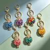 Rhinestone Rose Sheep Keychain With Shiny Crystals Great As Bag Pendant Key Holder Gift