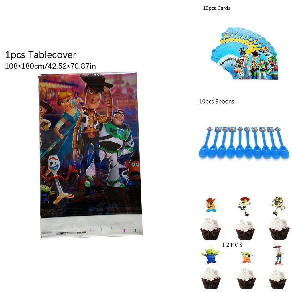 Toy Story Buzz Woody Bo Peep Geburtstagsfeierzubehör mit bunten Tellern, Bechern und Bannern für die ultimative Feier
