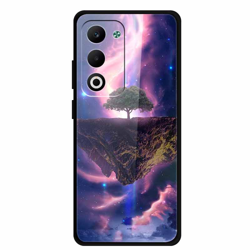 Glass Back Cover For Oppo A5 5G 2025 Phone Case 6.67" Hard Tempered Glass Case For Oppo A5i Pro 4G Case A5iPro Soft Bumper Shell