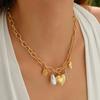 European and American Fashion Sweet Love Flower Pendant Necklace Niche Temperament Diamond Cross Metal Necklace