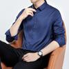 Camicia mercerizzata non stirabile da uomo, manica lunga, antipiega, camicia da cerimonia, tinta unita
