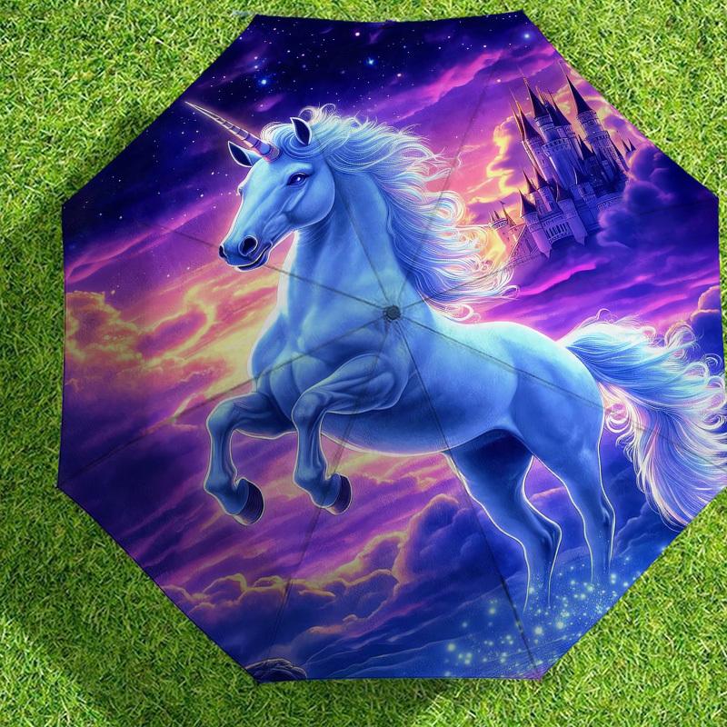 1pc Unicorn Fantasy Pattern Umbrella Design Automatic Opening and Closing Umbrella, High-quality Travel Umbrella,  c1128097
