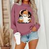 Women's Casual Fashion Round Neck Long Sleeve Halloween Printed Sweatshirt