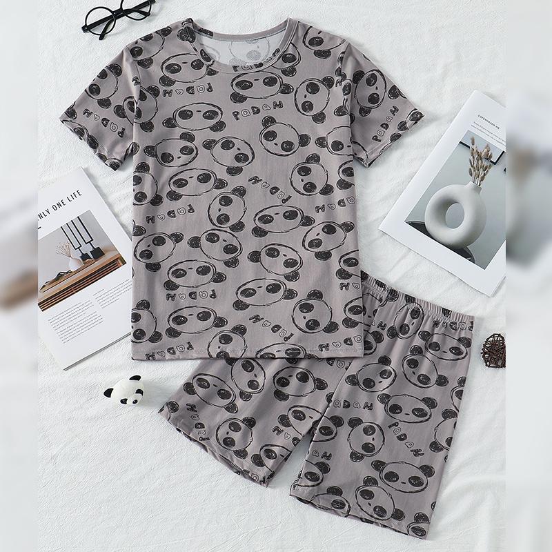 Summer 3D Print Children's Fashion Home Clothes Suit Boy Comfortable Joker Dinosaur Short-sleeved Girl Sweet Pink Shorts Suit