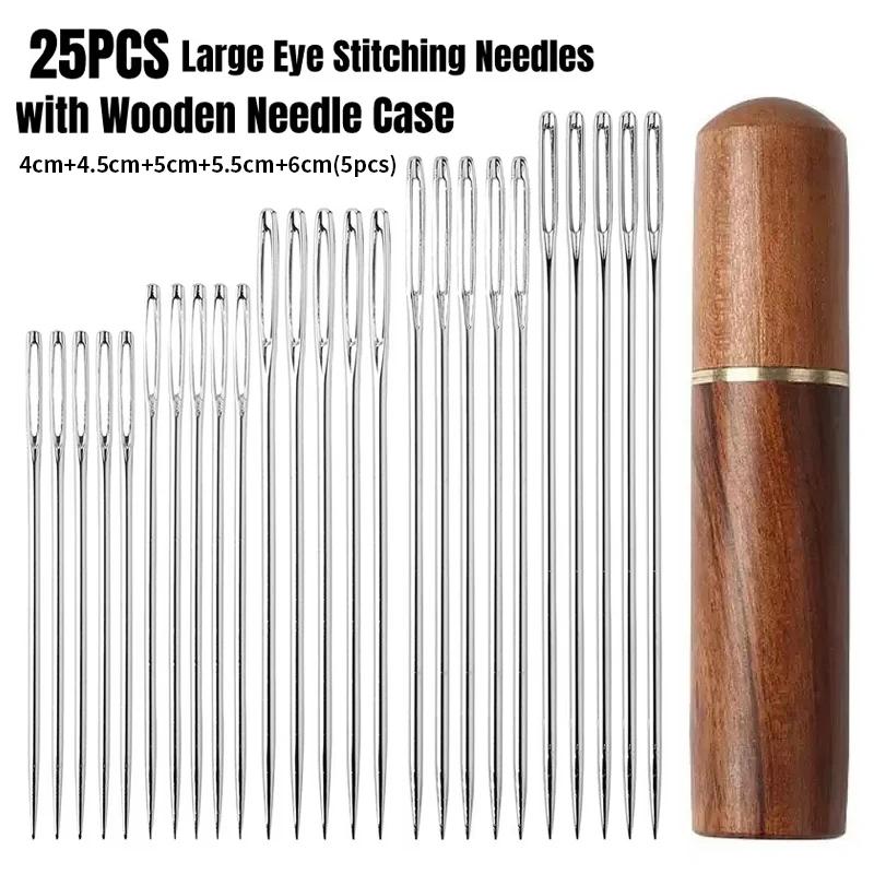 1/25/30Pcs Side Hole Blind Sewing Needles Stainless Steel Elderly Needles Hand Sewing Stitching Pin DIY Home SelfThreadingNeedle