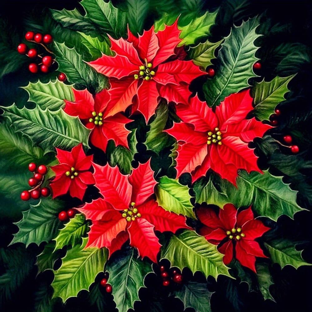 DIY 5D Diamond Painting Christmas Wreath Mosaic Candle Full Drill Embroidery Flower Crafts Art Supplies Unique Gift