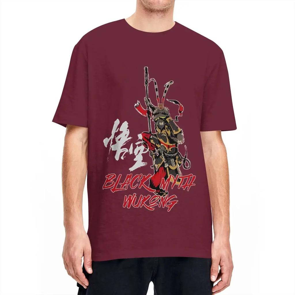 Black Myth Wukong Monkey King (6) T-Shirt Hip Hop T Shirts Short Sleeve Y2K Basic Tops Summer Cotton O-Neck Oversize Clothes