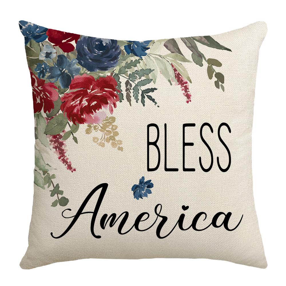 Printed Pillow Cover Plant Flower Striped Plaid Sofa Cushion Cover Bedroom Pillow Cover