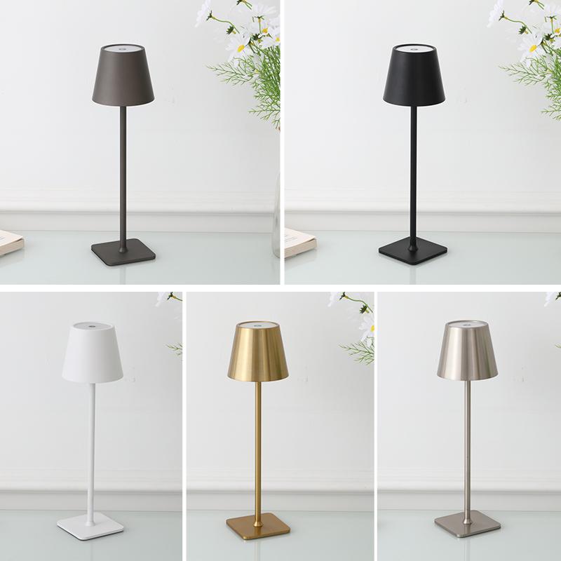 Rechargeable 3 Color Stepless Dimming Desk Lamp 1800mAh Portable LED Desk Lamp for Restaurant Bedroom Bars Home Patio Outdoor