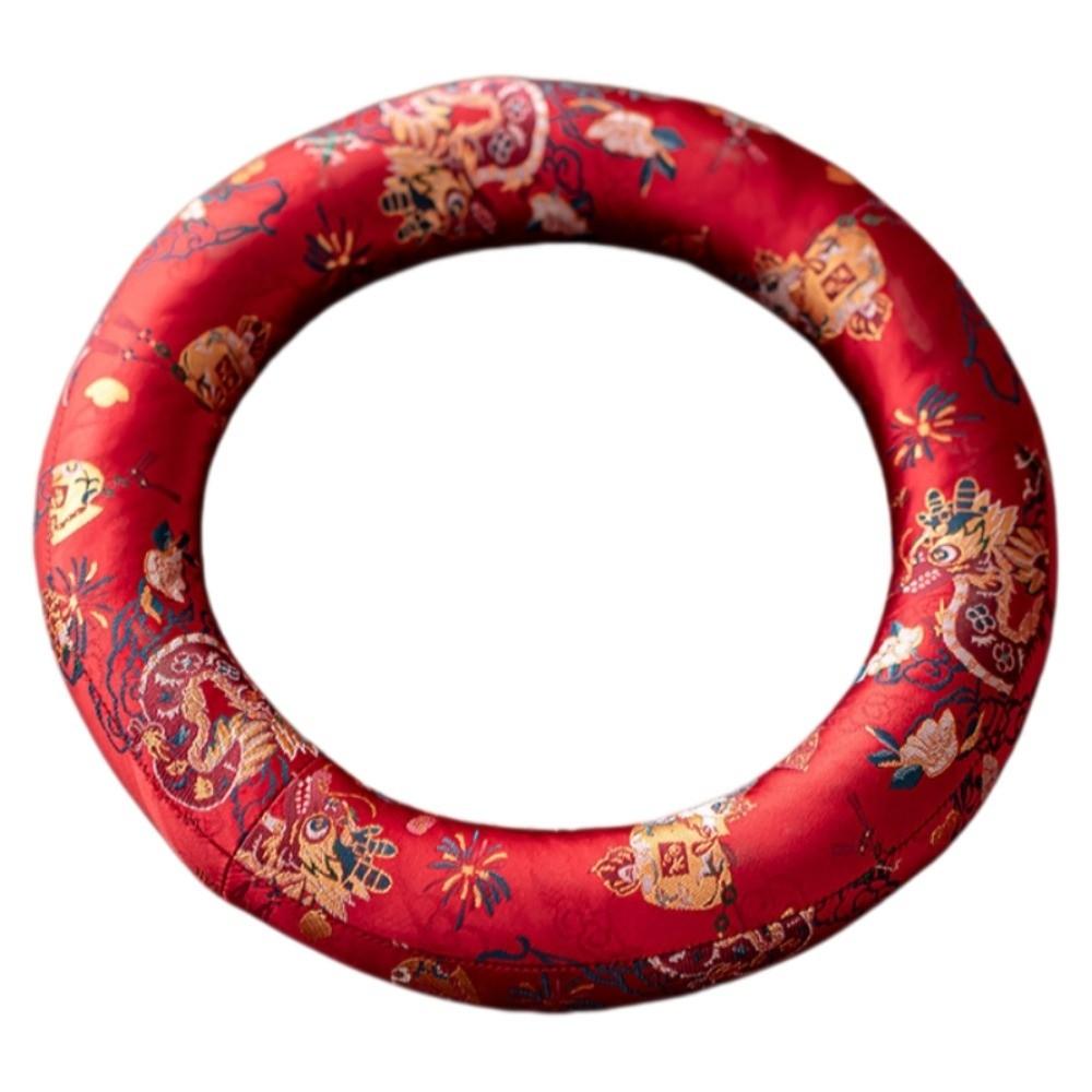 Donut Shape Singing Bowl Mat Nepalese Wooden Fish Coaster Sound Copper Out Mat Meditation