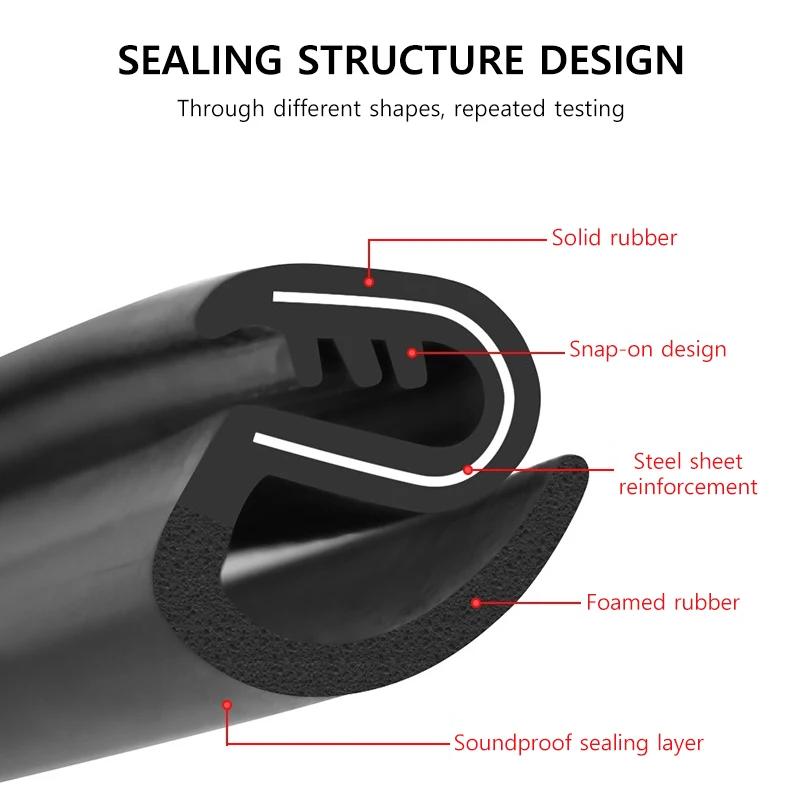 Car Door Seal Strip for Tesla Model Y Juniper Model 3 Highland 2025 Front and Rear Door Waterproof Rubber Noise Reduction Part