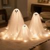 Outdoor Halloween Decorations 3Pcs Lighted Ghost Table Decor, LED Lamp, White Luminous Adjustable Height Decor Centerpiece, Spooky Tabletop
