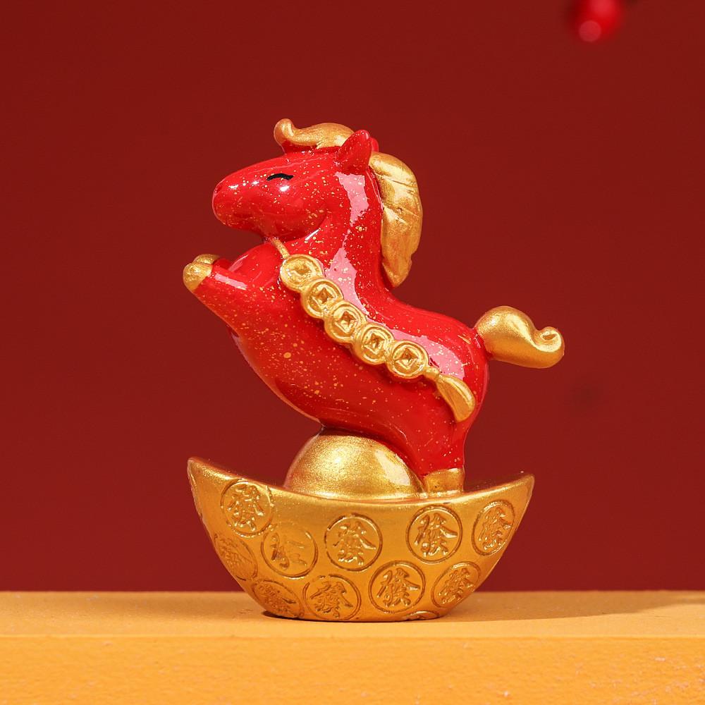 Chinese Style Nianhao Large Prosperity Horse Resin Figurine Gift For Celebrations And Events