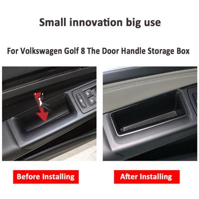 2 Pièces Boîte de Rangement Poignée Accoudoir de Porte Latérale de Voiture pour Volkswagen VW Golf 8 MK8 2020 2025 R Gti Gte Récipient Organisateur Accessoires