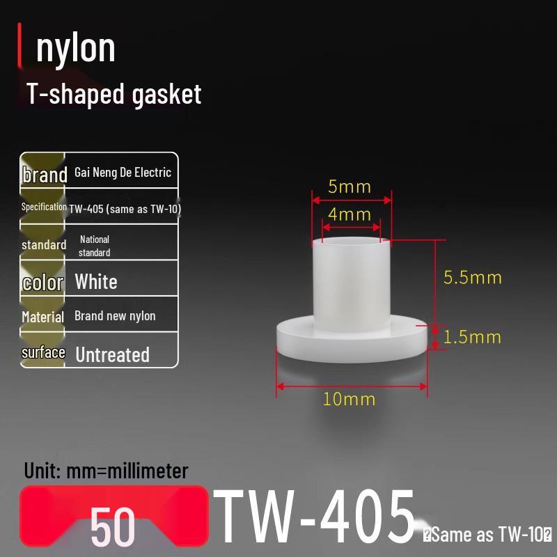 T-Shaped Nylon Gasket Ring Screw Shaft Sleeve with Concave-Convex Insulation Pad M2