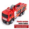 New 1:50 Alloy Fire Truck Die-casting Simulation Water Spraying Car Toy with Lights and Music, Water Spraying Rescue Car Toy