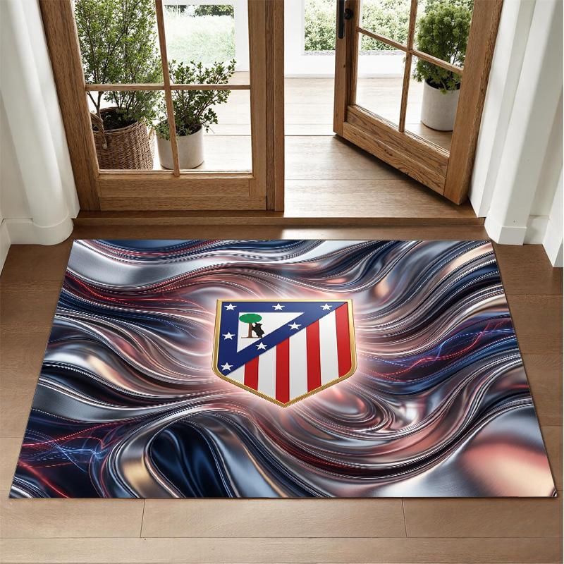 Atletico Madrid Design Crystal Velvet Rug Soft Decorative Mat for Bedroom Entrance