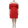 Plus Size Women's Slimming Waist Irregular Fashion Dress