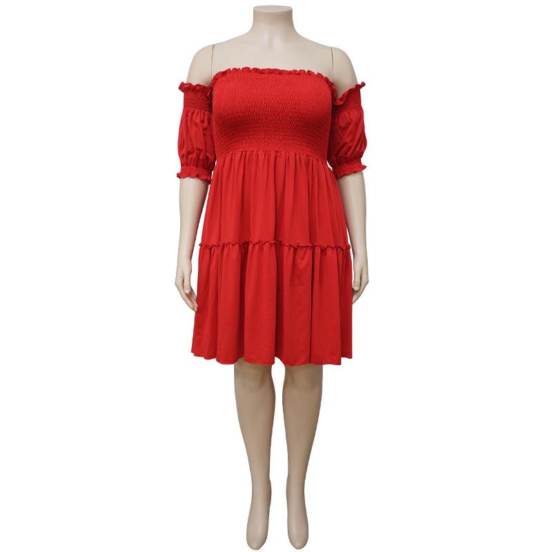 Plus Size Women's Slimming Waist Irregular Fashion Dress