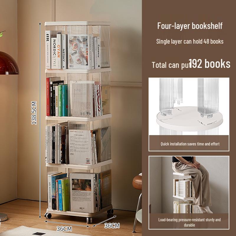 360° Rotating Children's Bookshelf - Large Capacity Multi-Layer Floor-Standing Storage for Living Room