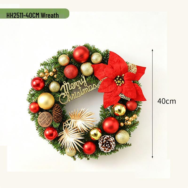 Creative Christmas Tree Ring Door Wreath Decoration for Festive Events.