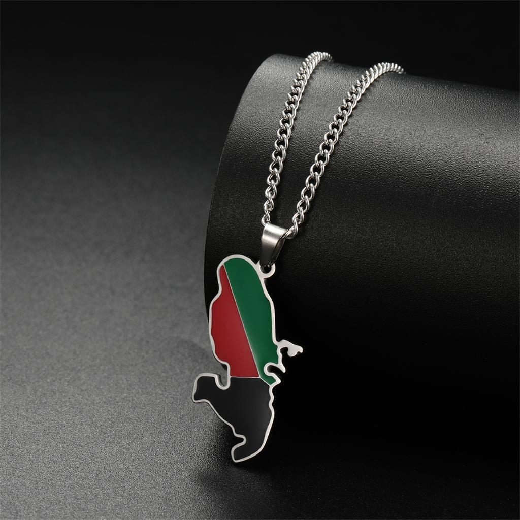 Martinique Island Map Pendant Necklace Stainless Steel Men Women GoldSilver Color Charm Fashion Country Map Jewelry Gift