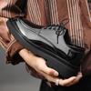 Men Patent Leather Chunky Platform Oxford Shoes Elevator Formal Dress Shoes Male Business Casual Plus Size Low Top Men's Shoe