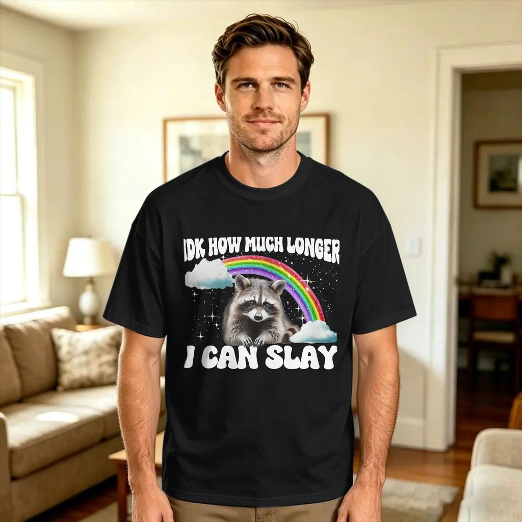 Idk How Much Longer I Can Slay Capybara Tshirt Unisexs Streetwear Tshirts Summer Crew Neck Hip Hop Tees Loose Oversized Tops
