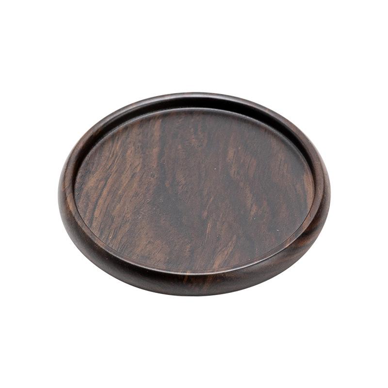 Ebony Solid Wood Coaster Tea Ceremony Kung Fu Tea Cup Holder Creative Tea Set Accessories Wooden Heat Insulation Pad