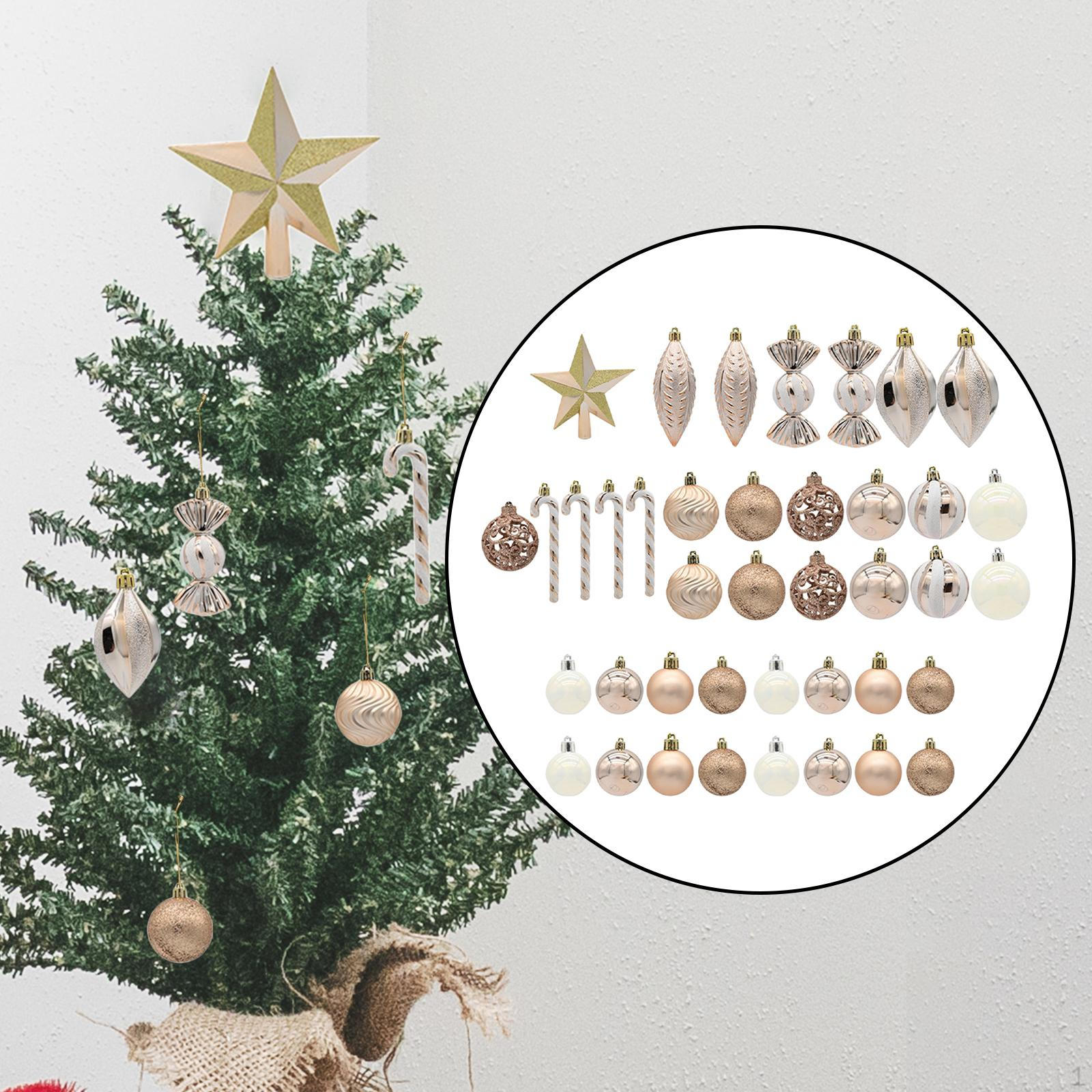 

Набор из 40 рождественских шаров для украшения елки и праздников Champagne Gold