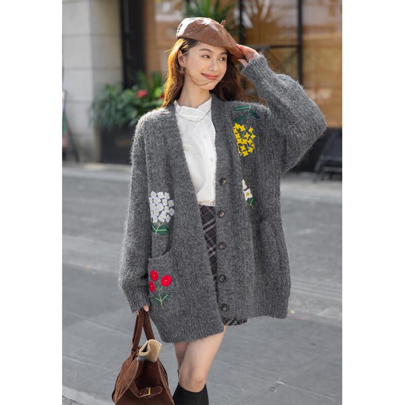 

Mokana Winter Embroidered Warm Oversized Knit Sweater One Size