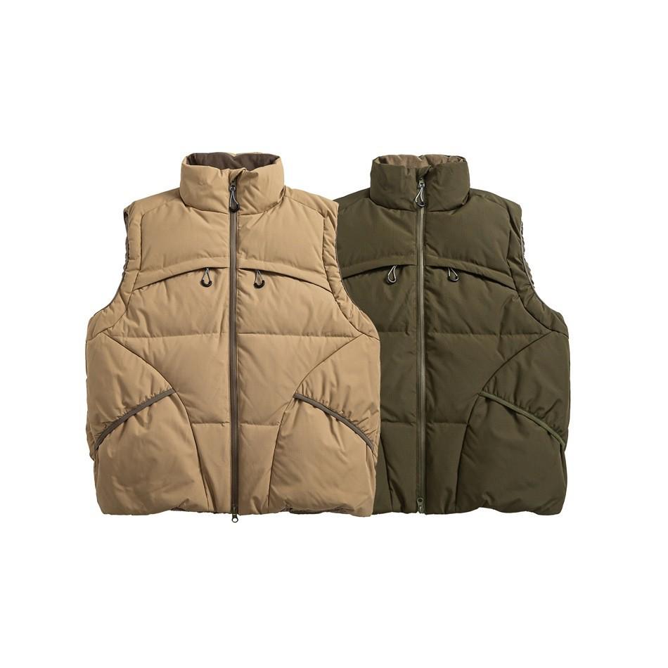 ELIEON Men's Stand Collar Mountain Style Down Vest - Winter Warmth with White Duck Down