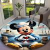 [Mickey Mouse Sailor Suit Blue Floral Printed Carpet] Non-slip Office Rug, Cozy Round Carprt for Living Room Use, Soft Home Sofa Chair Mat