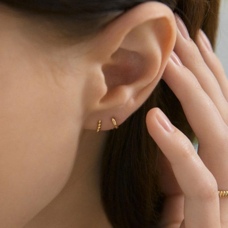 MIAF 14K Ball One-Touch Earrings