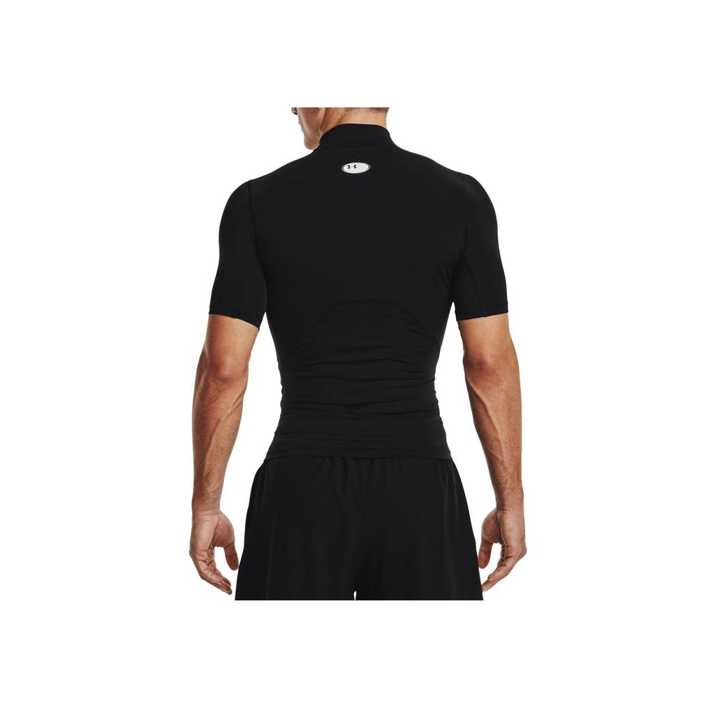 Under Armour T-shirt à Manches Courtes de Compression à Col Haut Couleur Unie Homme Tops Noir 1372586-001