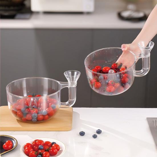 Drain Basket with Strainer Portable Lightweight Fruit Vegetable Washing Bowl
