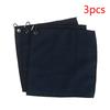 Lot de 3 serviettes de golf en microfibre triple pliage 30 cm x 30 cm avec crochet de suspension Motif gaufré Disque de vol pour le sport et les activités de plein air