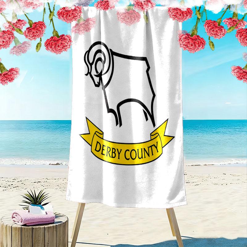 Derby County poster Beach Towel, Large Soft Quick Dry Towel for Beach Camping Swimming