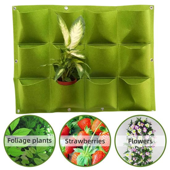 Wall Planting Bag Vertical Gardening Grow Bag Breathable Wall Planter with Multiple Pockets for Office Home Balcony Indoor