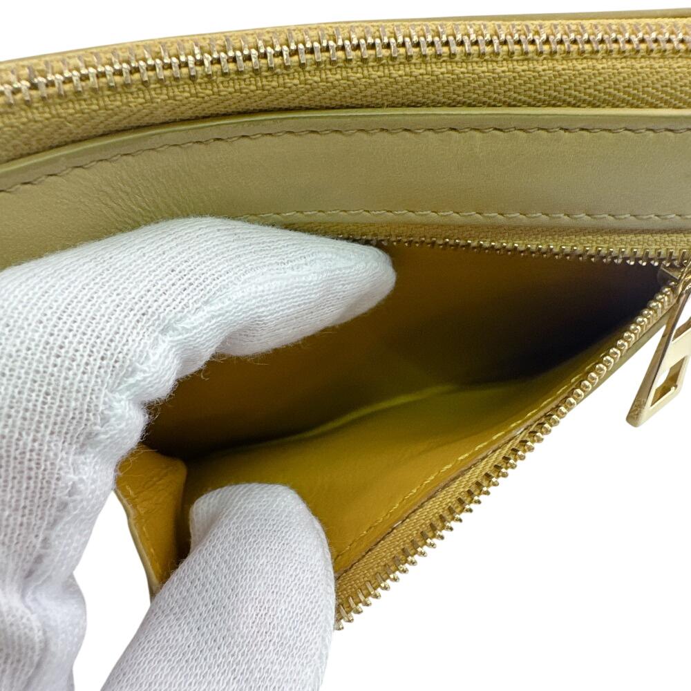 Loewe Compact Zip Wallet Leather Knot Bifold Wallet Yellow Leather Used