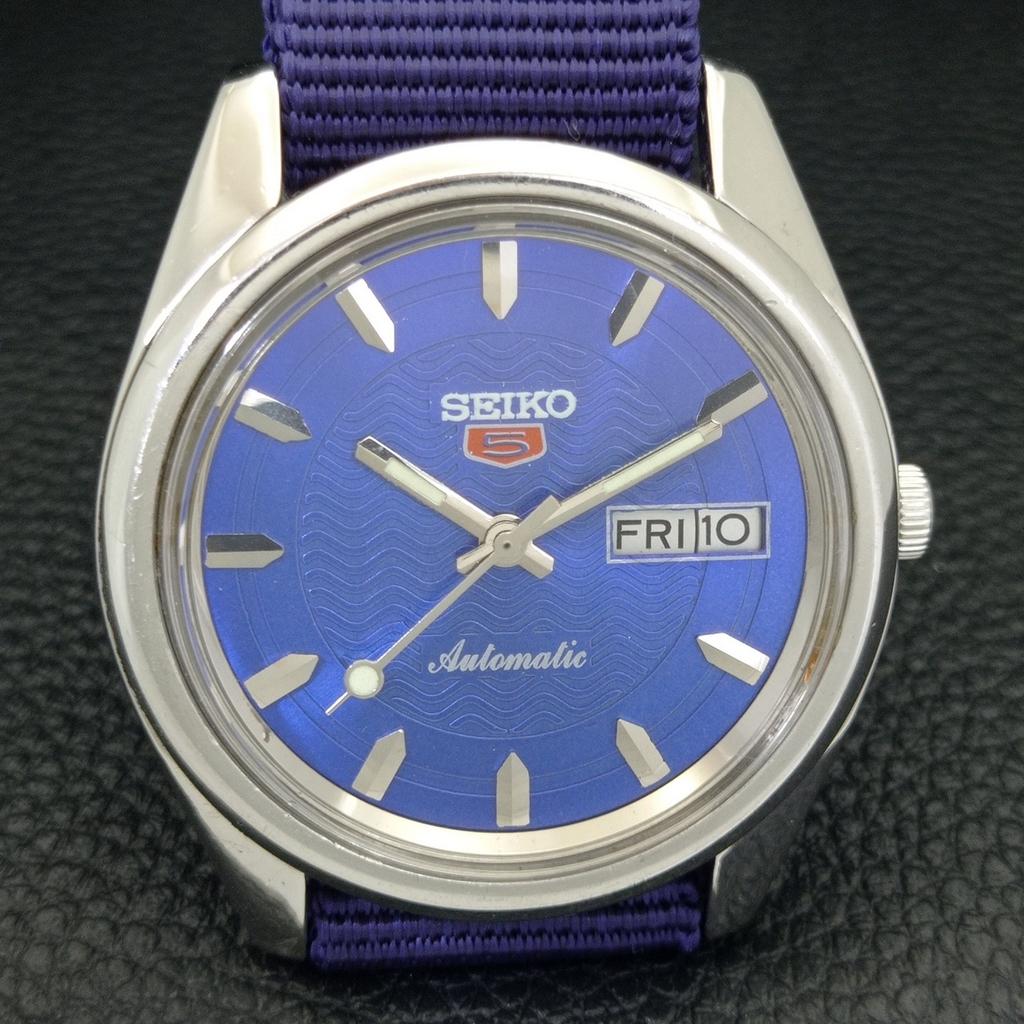 Seiko 5 AUTOMATIC 6319A JAPAN MENS VINTAGE BLUE COLOR DIAL WATCH A701405-5 R206b-a701405
