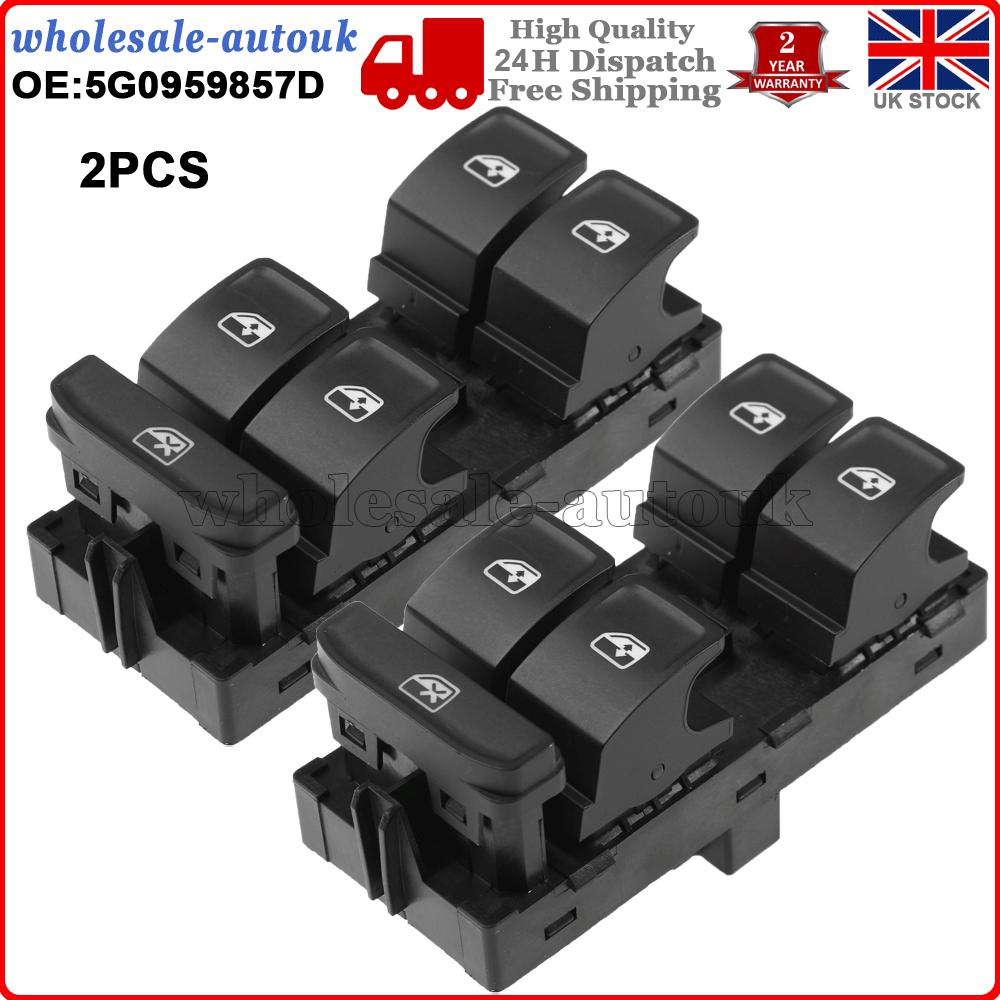 2PCS For Seat Leon 2013-2018 Window Main Control Switch 5G0959857B 5G0959857D