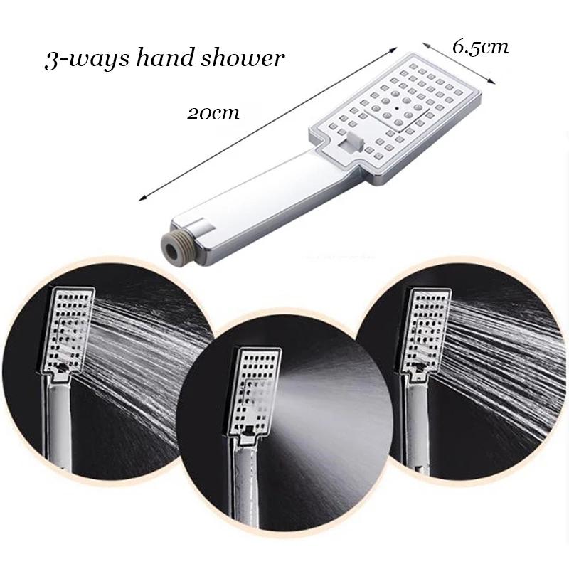 Digital Display Rainfall LED Light Shower Panel Shower Bathroom Black SPA Massage Jet With Handshower Bidet Sprayer Shower Tap