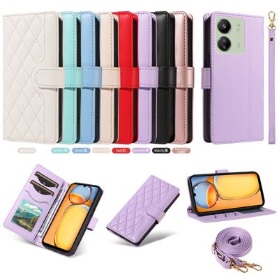 Crossbody Kartenfach Portemonnaie Lederhülle Für Xiaomi Redmi Note 13 Pro Plus 13C 12 11 12T 11 POCO X6 5G 13T Lanyard Buchhülle