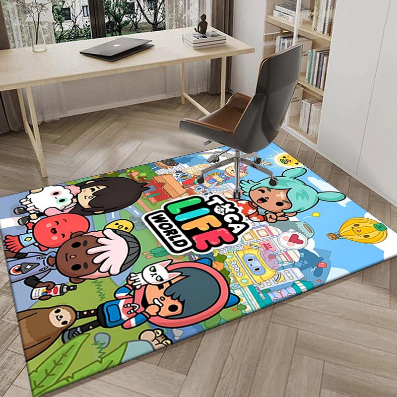 Vibrant World Of Toca Life Area Rug Office rug, Chair Rug, Decor Carpet Livingroom bedroom Mat, Large Size Fan gifts Christmas gifts