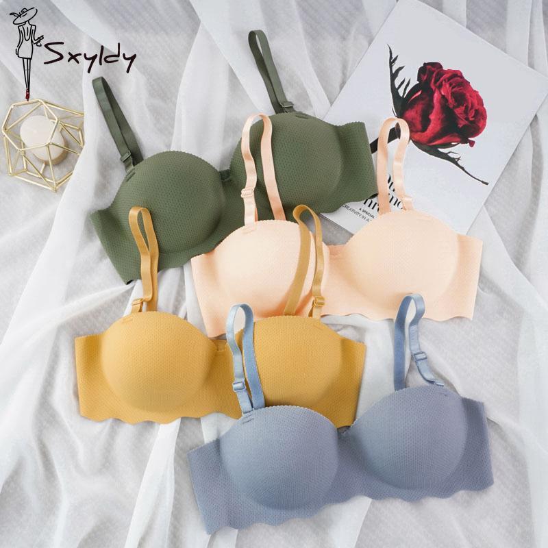 Sujetador Transpirable para Mujer Verano Sujetador Sin Costuras Lencería Femenina Sexy Color Sólido Push Up Ropa Interior Bralette