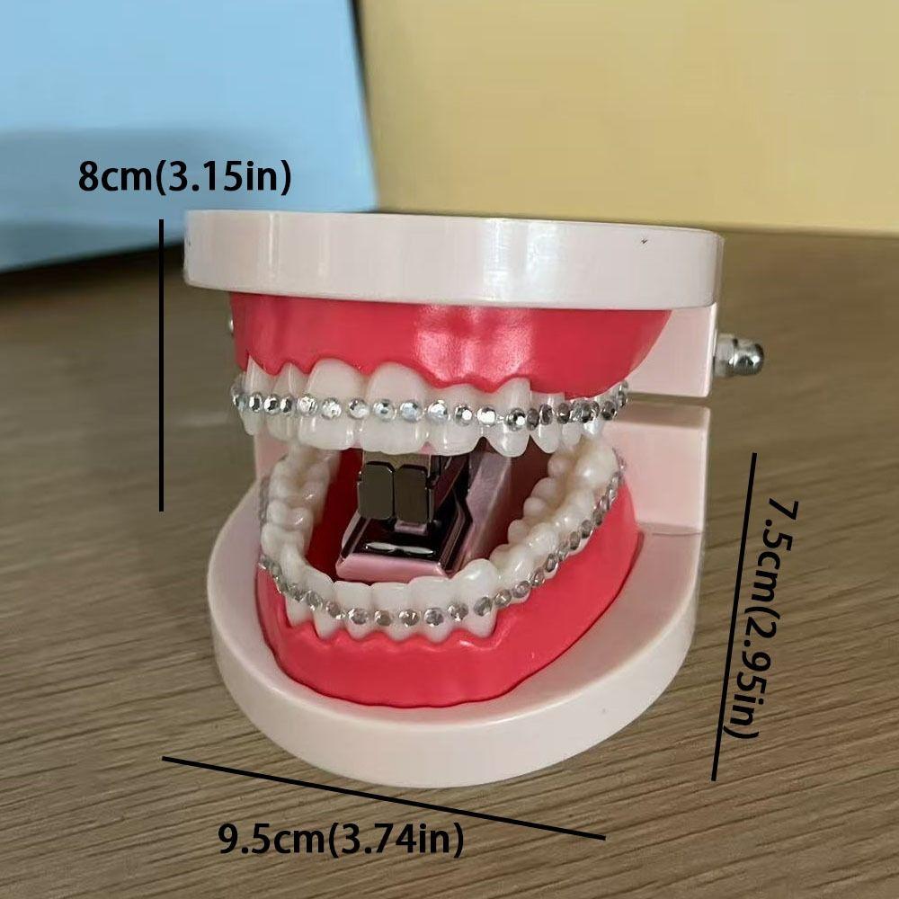 Plastic Denture Shaped Stapler Novelty Prank Mini Stapler Fake Teeth Model Decor Halloween Gift